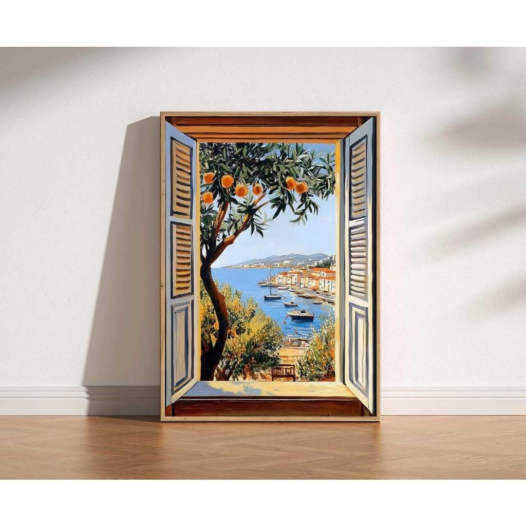 Tranh cửa sổ tranh canvas phong cảnh SNY16 - Tranh trang trí treo phòng ngủ, phòng khách