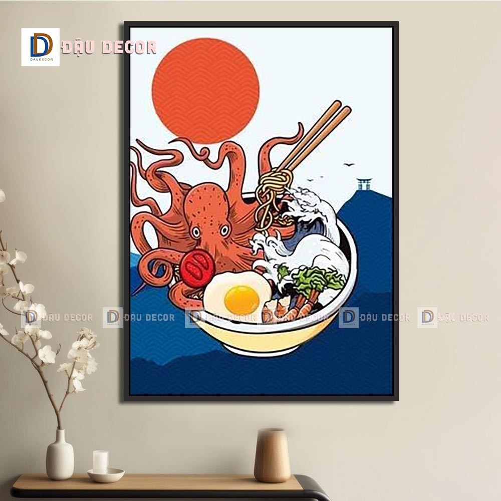 Tranh Canvas treo tường trang trí nhà hàng phong cách Nhật bản,tranh trang trí nhà hàng susi.Tranh trang trí phòng khách