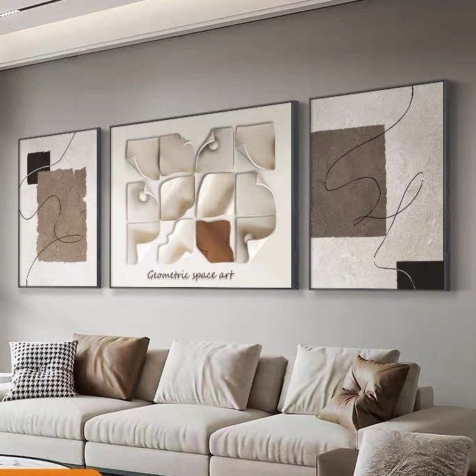 Bộ 3 Tranh Tráng Gương " Trườu Tượng Hiện Đại" In UV5D Cao Cấp. Trang Trí Nhà Cửa