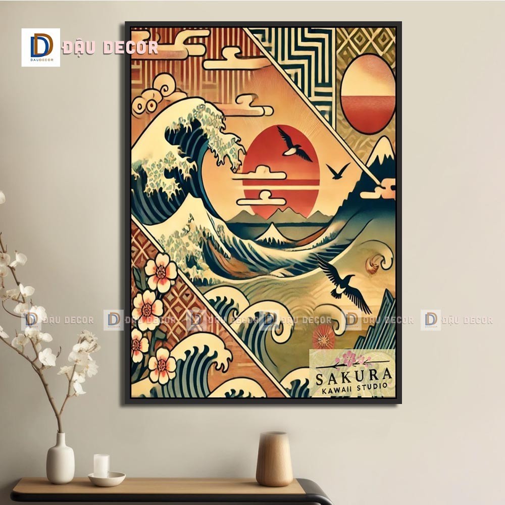 Tranh Canvas treo tường trang trí nhà hàng phong cách Nhật bản,tranh trang trí nhà hàng susi.Tranh trang trí phòng khách