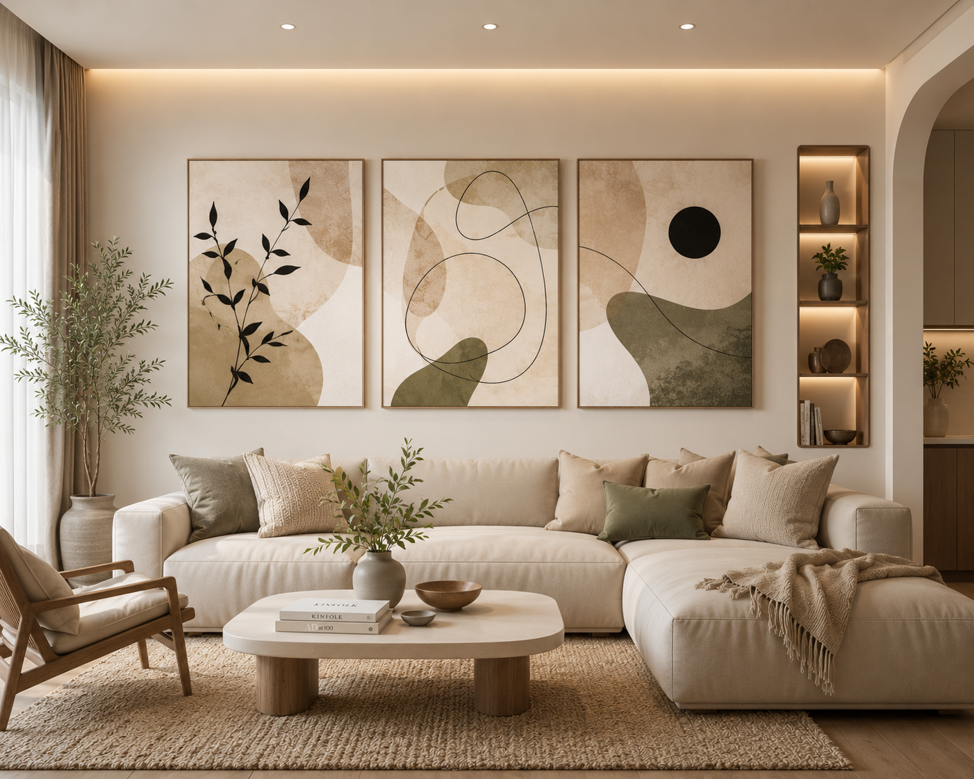 Bộ tranh trừu tượng thiên nhiên tông màu đất ấm áp - Mang sự bình yên và tinh tế cho không gian