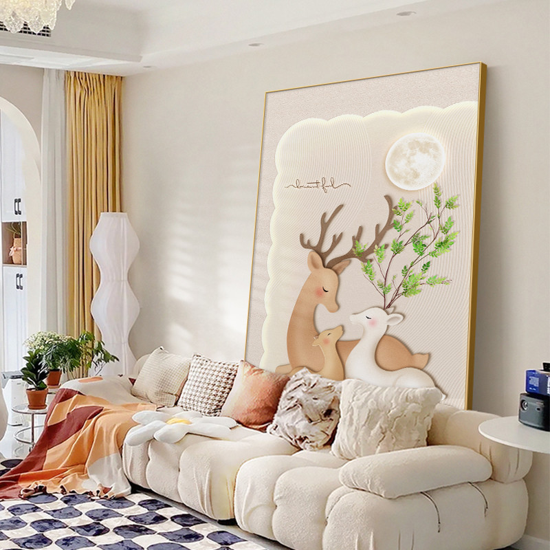 Tranh Decor Gia Đình Voi Nghệ Thuật Tối Giản Treo Tường Phòng Khách – Biểu Tượng Gắn Bó Yêu Thương60x80cm