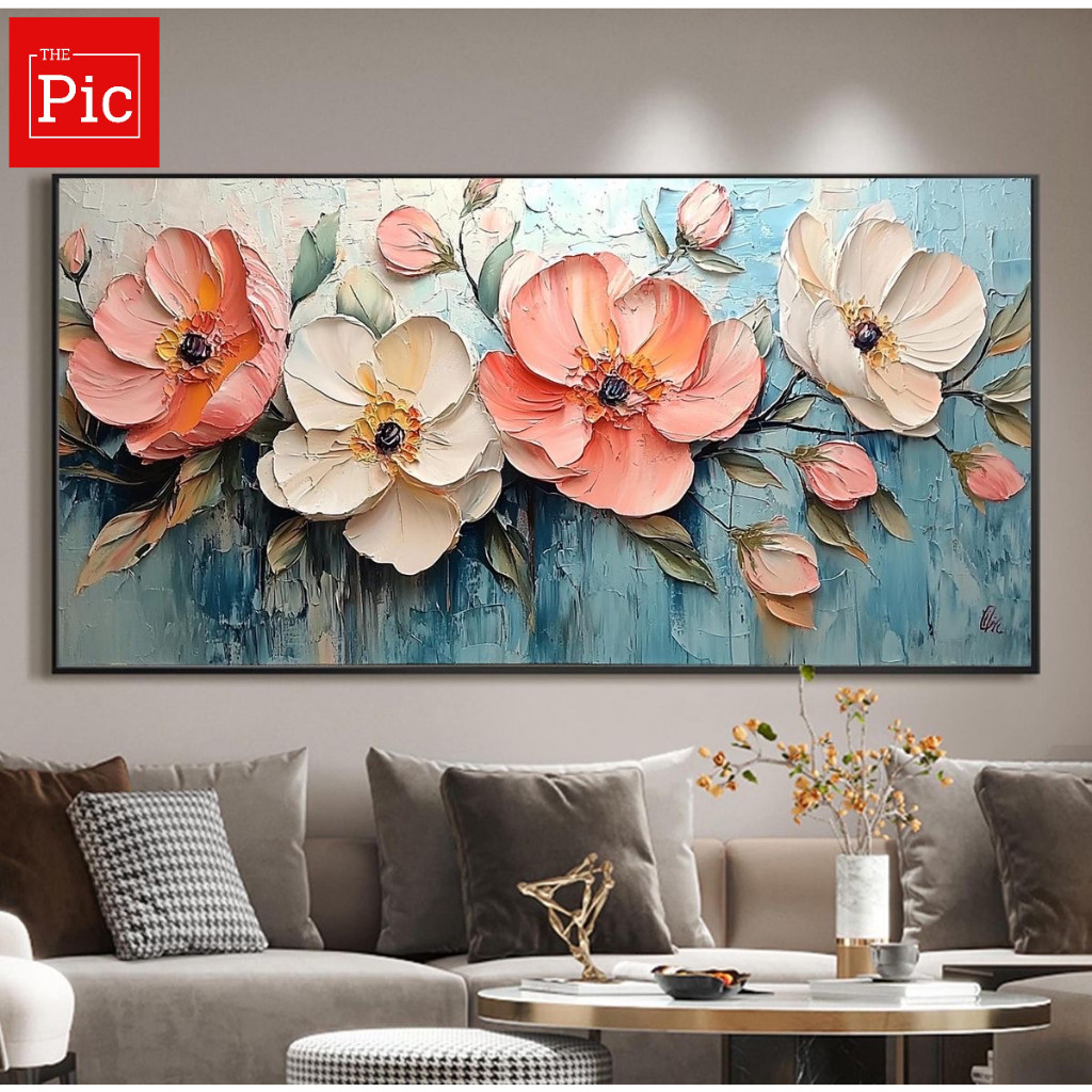 Tranh Canvas Hoa Treo Ngang,Tranh Canvas Treo Phòng Khách, Phòng Ngủ, Spa,homestay