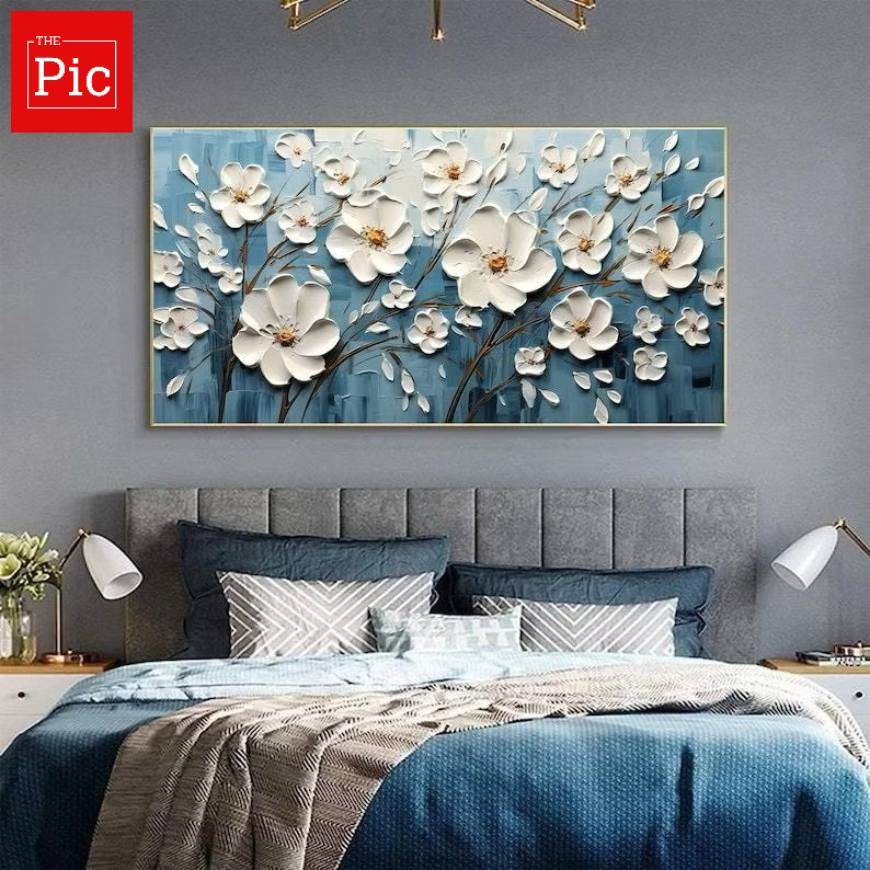 Tranh Canvas Hoa Treo Ngang,Tranh Canvas Treo Phòng Khách, Phòng Ngủ, Spa,homestay