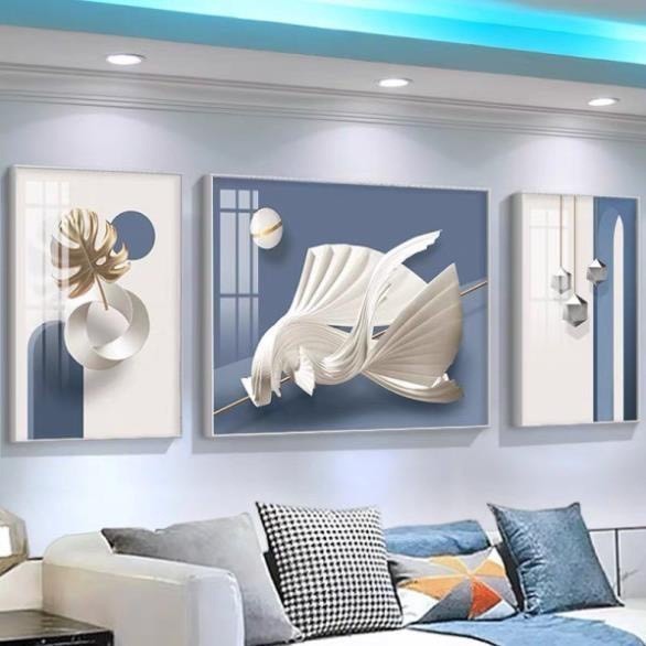 Bộ 3 Tranh Tráng Gương " Trườu Tượng Hiện Đại" In UV5D Cao Cấp. Trang Trí Nhà Cửa