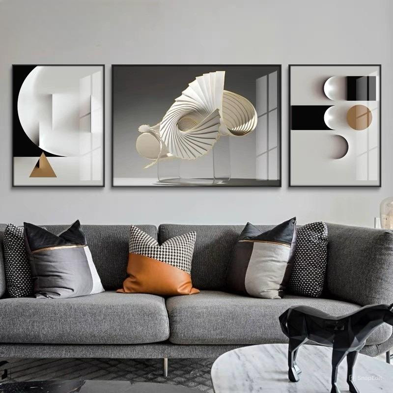 Bộ 3 Tranh Tráng Gương " Trườu Tượng Hiện Đại" In UV5D Cao Cấp. Trang Trí Nhà Cửa