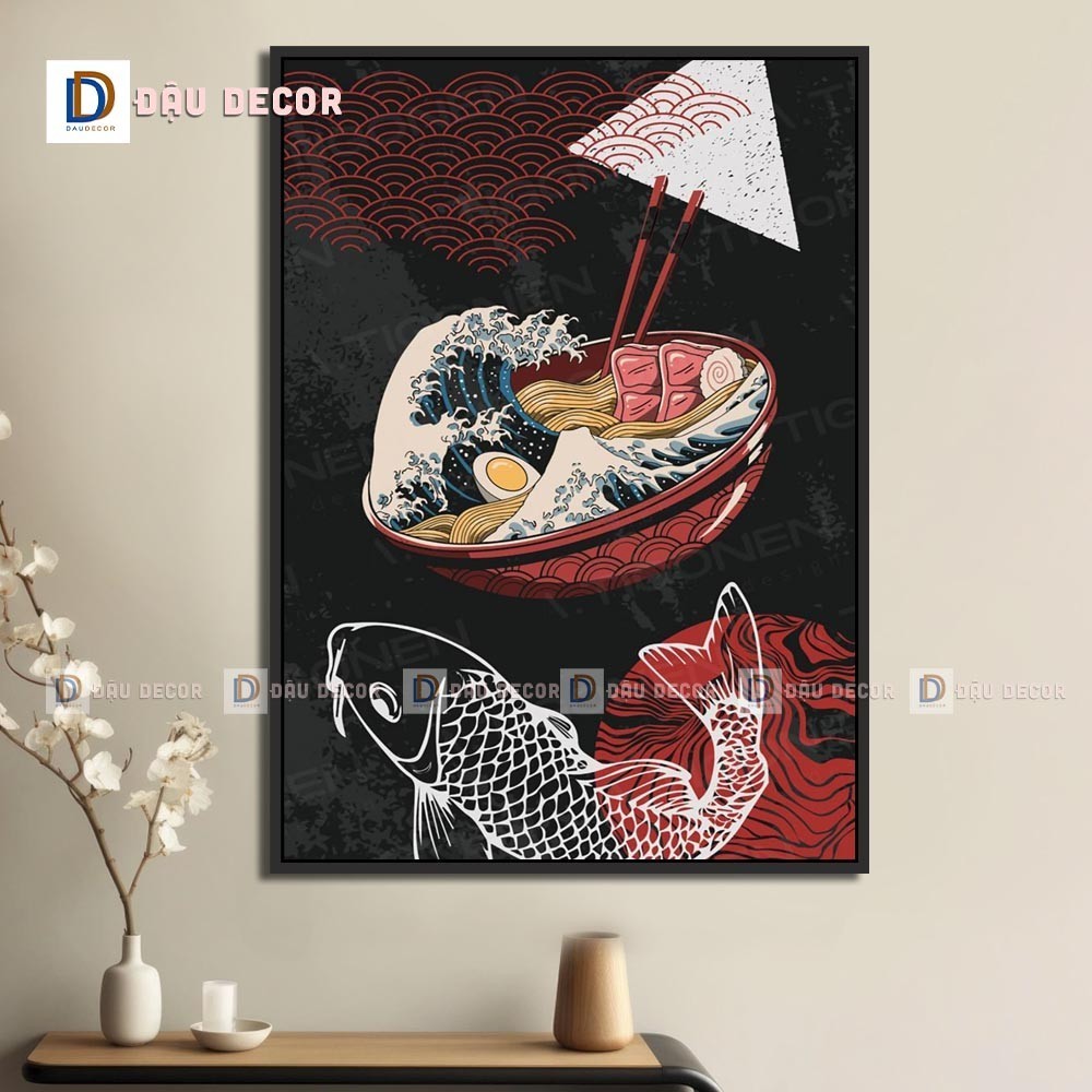 Tranh Canvas treo tường trang trí nhà hàng phong cách Nhật bản,tranh trang trí nhà hàng susi.Tranh trang trí phòng khách