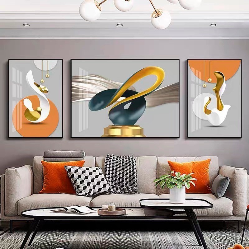 Bộ 3 Tranh Tráng Gương " Trườu Tượng Hiện Đại" In UV5D Cao Cấp. Trang Trí Nhà Cửa