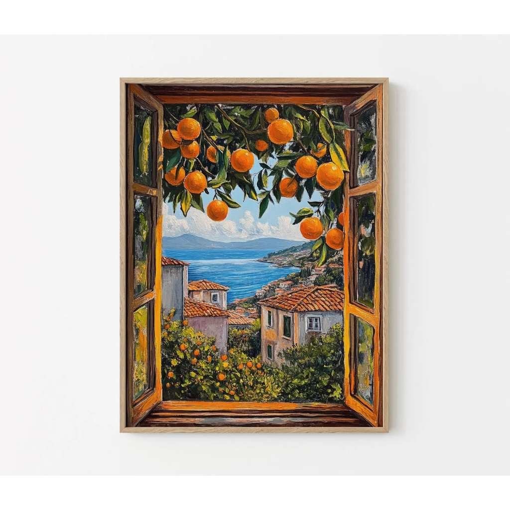 Tranh cửa sổ tranh canvas phong cảnh SNY16 - Tranh trang trí treo phòng ngủ, phòng khách