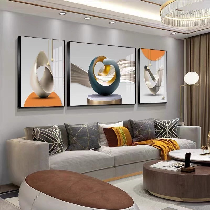 Bộ 3 Tranh Tráng Gương " Trườu Tượng Hiện Đại" In UV5D Cao Cấp. Trang Trí Nhà Cửa