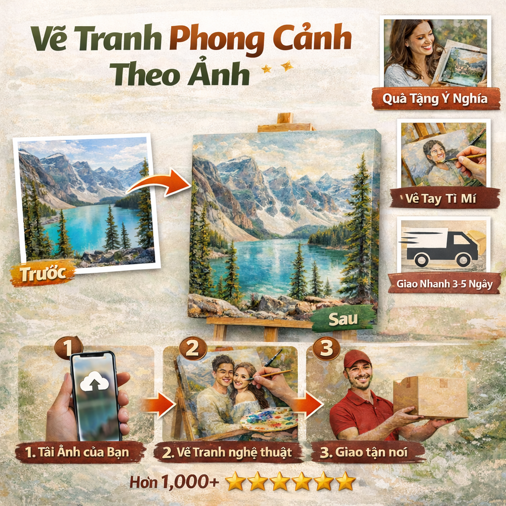 Tranh Vẽ Theo Ảnh – Quà Tặng Cá Nhân Hóa Độc Đáo