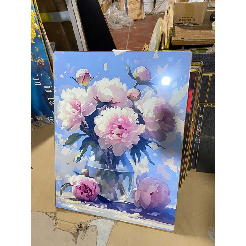 Tranh tường canvas cao cấp, tranh in hoa có độ nét cực caoTranh tường trang trí phòng khách, phù hợp cho phòng khách