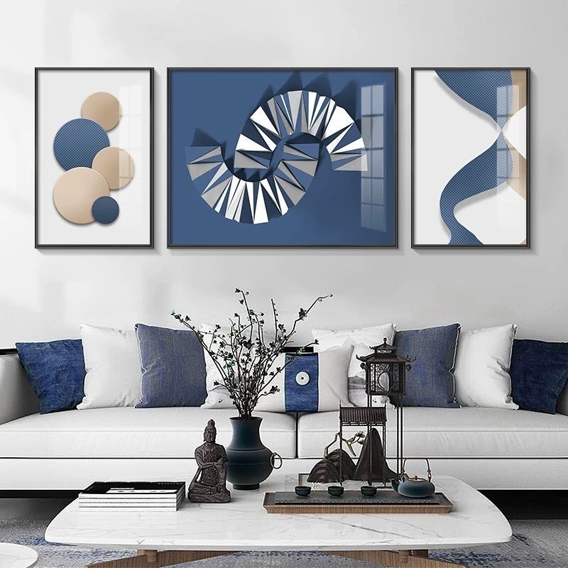 Bộ 3 Tranh Tráng Gương " Trườu Tượng Hiện Đại" In UV5D Cao Cấp. Trang Trí Nhà Cửa