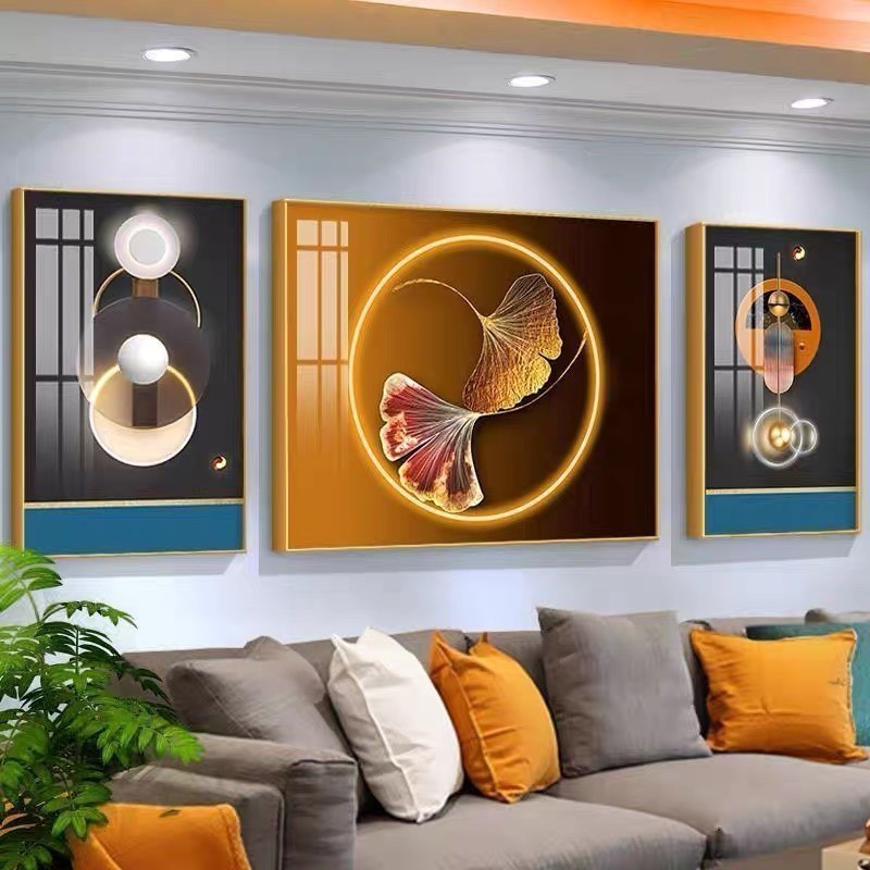 Bộ 3 Tranh Tráng Gương " Trườu Tượng Hiện Đại" In UV5D Cao Cấp. Trang Trí Nhà Cửa