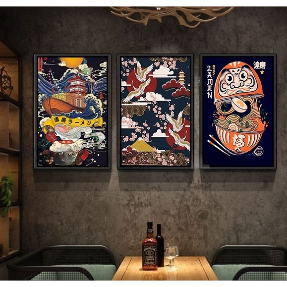 Tranh Canvas treo tường trang trí nhà hàng phong cách Nhật bản,tranh trang trí nhà hàng susi.Tranh trang trí phòng khách
