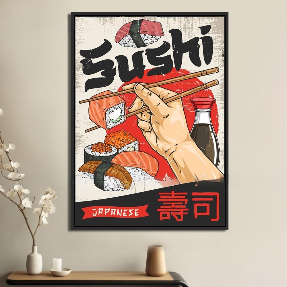 Tranh Canvas treo tường trang trí nhà hàng phong cách Nhật bản,tranh trang trí nhà hàng susi.Tranh trang trí phòng khách
