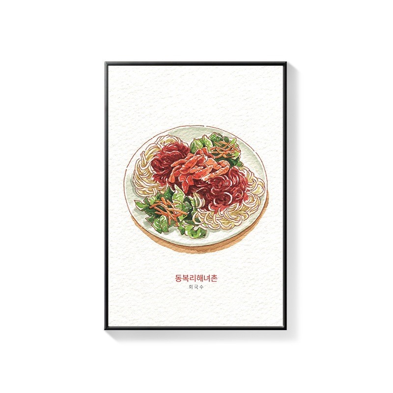 Tranh hàn quốc trang trí nhà hàng món ăn phong cảnh nhiều mẫu đẹp chất liệu canvas cao cấp đã có khung tặng