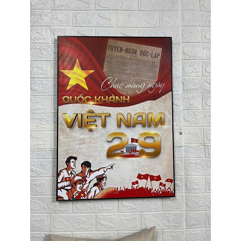 [ ẢNH THẬT ] Tranh canvas trang trí tự hào là người Việt Nam SNY25 - Tranh chủ đề đất nước độc lập - tự do - hạnh phúc