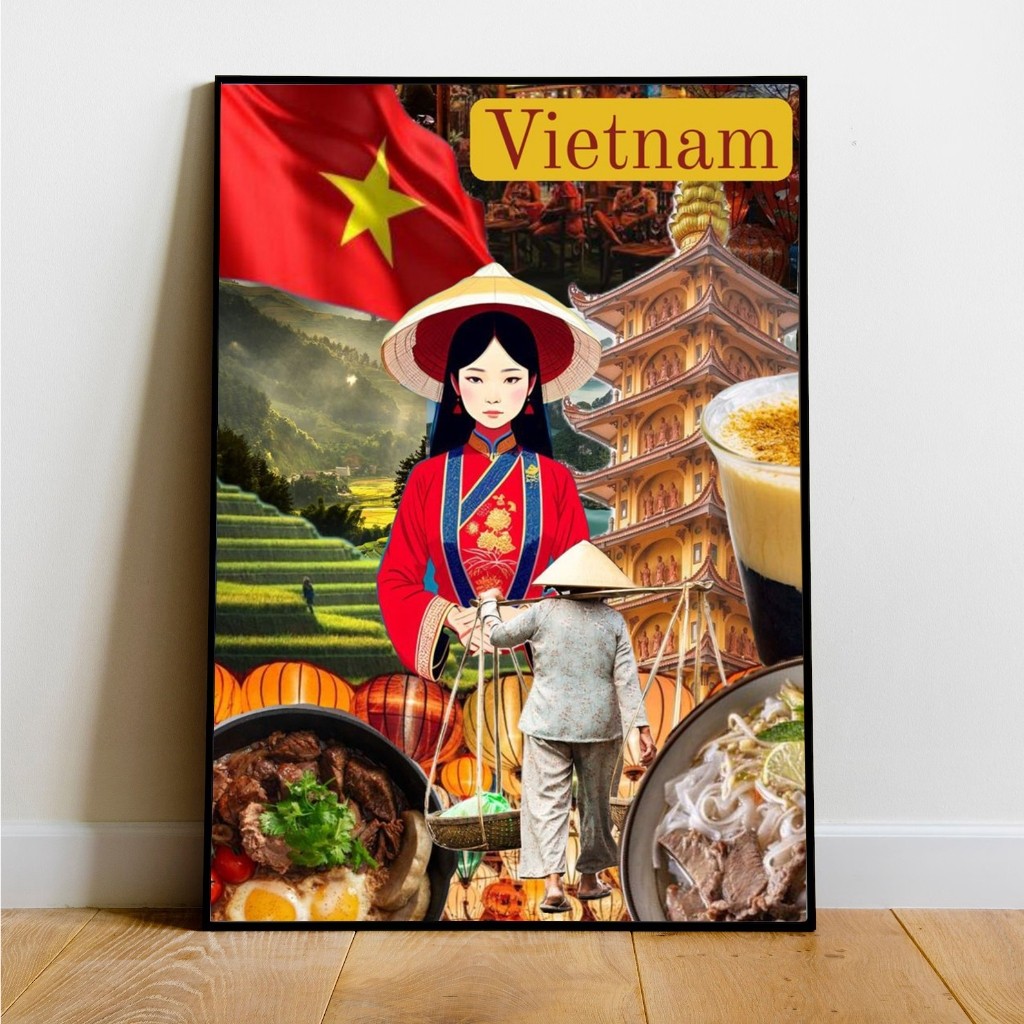 [ ẢNH THẬT ] Tranh canvas trang trí tự hào là người Việt Nam SNY25 - Tranh chủ đề đất nước độc lập - tự do - hạnh phúc