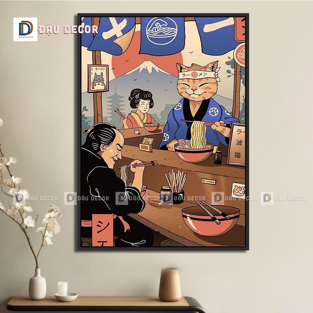 Tranh Canvas treo tường trang trí nhà hàng phong cách Nhật bản,tranh trang trí nhà hàng susi.Tranh trang trí phòng khách