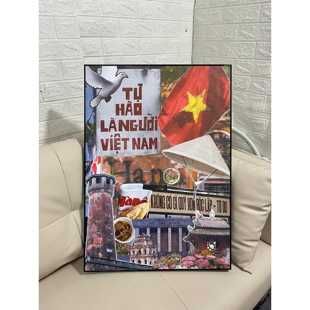 [ ẢNH THẬT ] Tranh canvas trang trí tự hào là người Việt Nam SNY25 - Tranh chủ đề đất nước độc lập - tự do - hạnh phúc