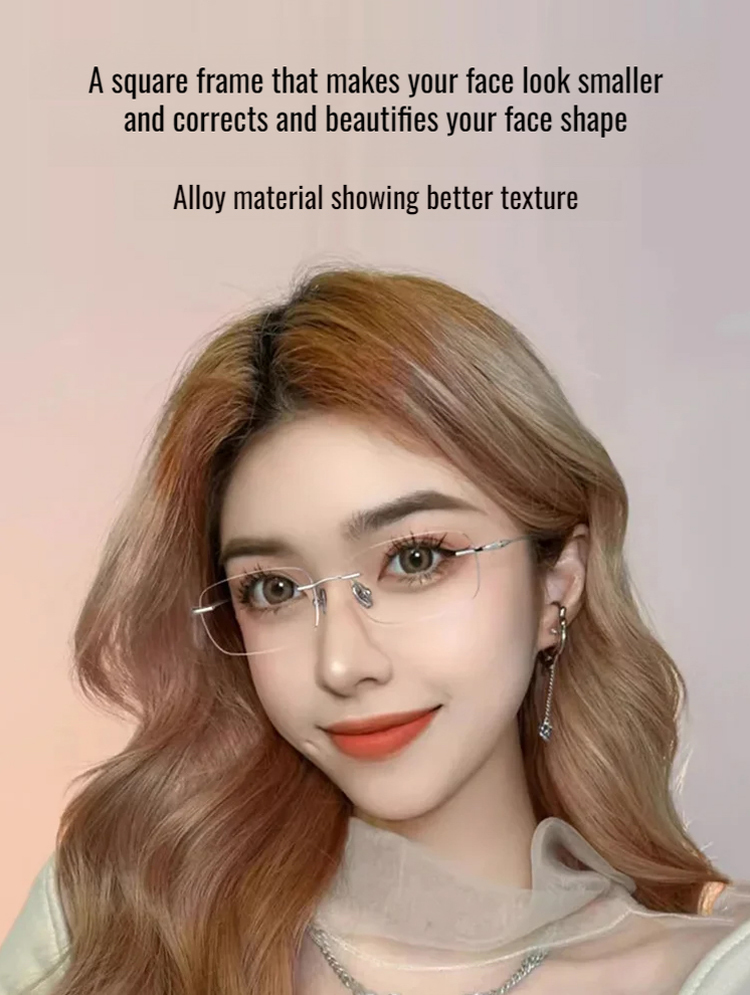 Light-sensitive colour-changing zoom rimless presbyopia glasses 【Men's and women's models】