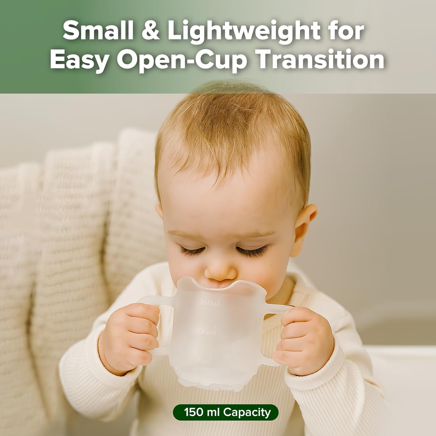 haakaa silicone baby drinking cup small and lightweight for easy open cup transition