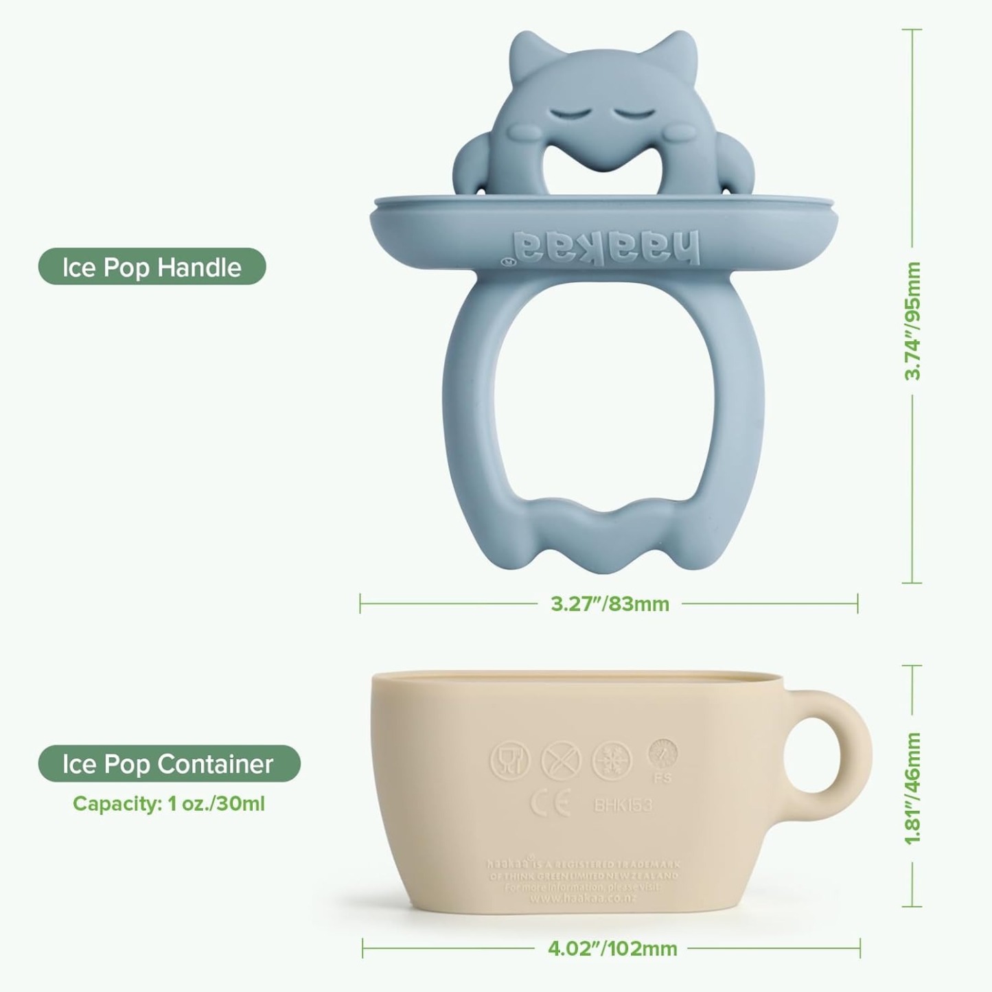 Haakaa Chilly Monster Ice Pop Mould Set - Sky Blue + Mustard