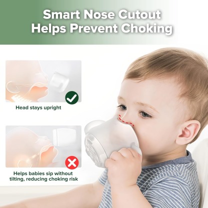haakaa silicone baby drinking cup smart nose cutout helps prevent choking