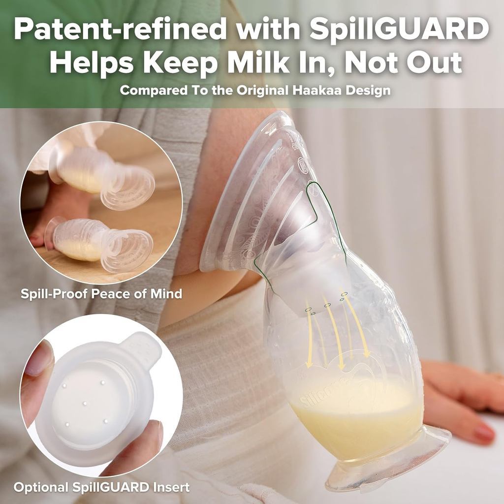 Haakaa Gen.2 Plus Upgraded Manual Breast Pump Multi-Ring ComfortCARE Sensitive Silicone Breast Pump with Stopper Set