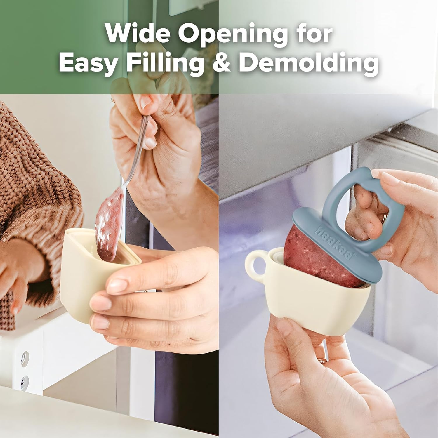 Haakaa Chilly Monster Ice Pop Mould Set - Sky Blue + Mustard