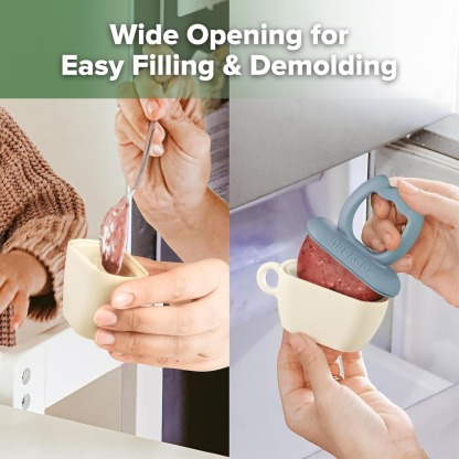 Haakaa Chilly Monster Ice Pop Mould Set - Sky Blue + Mustard