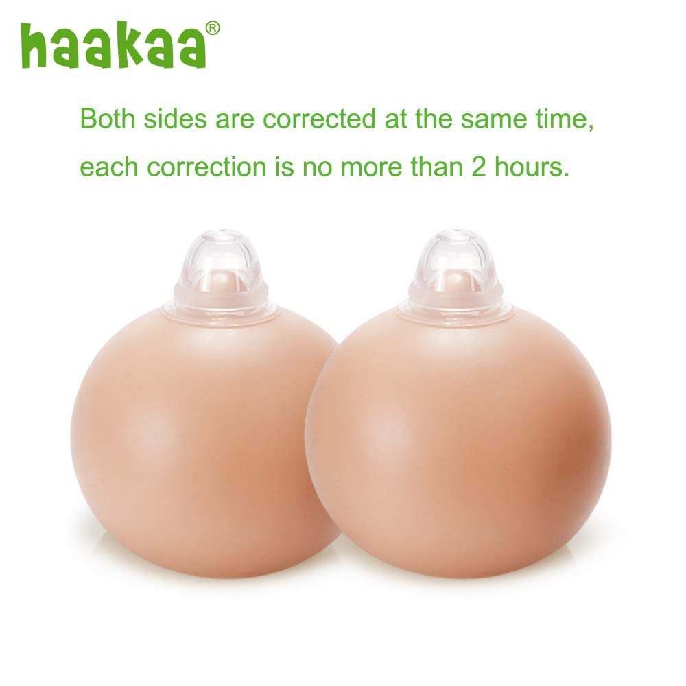 haakaa silicone inverted nipple aspirators both sides are corrected at the same time, each correction is no more than 2 hours