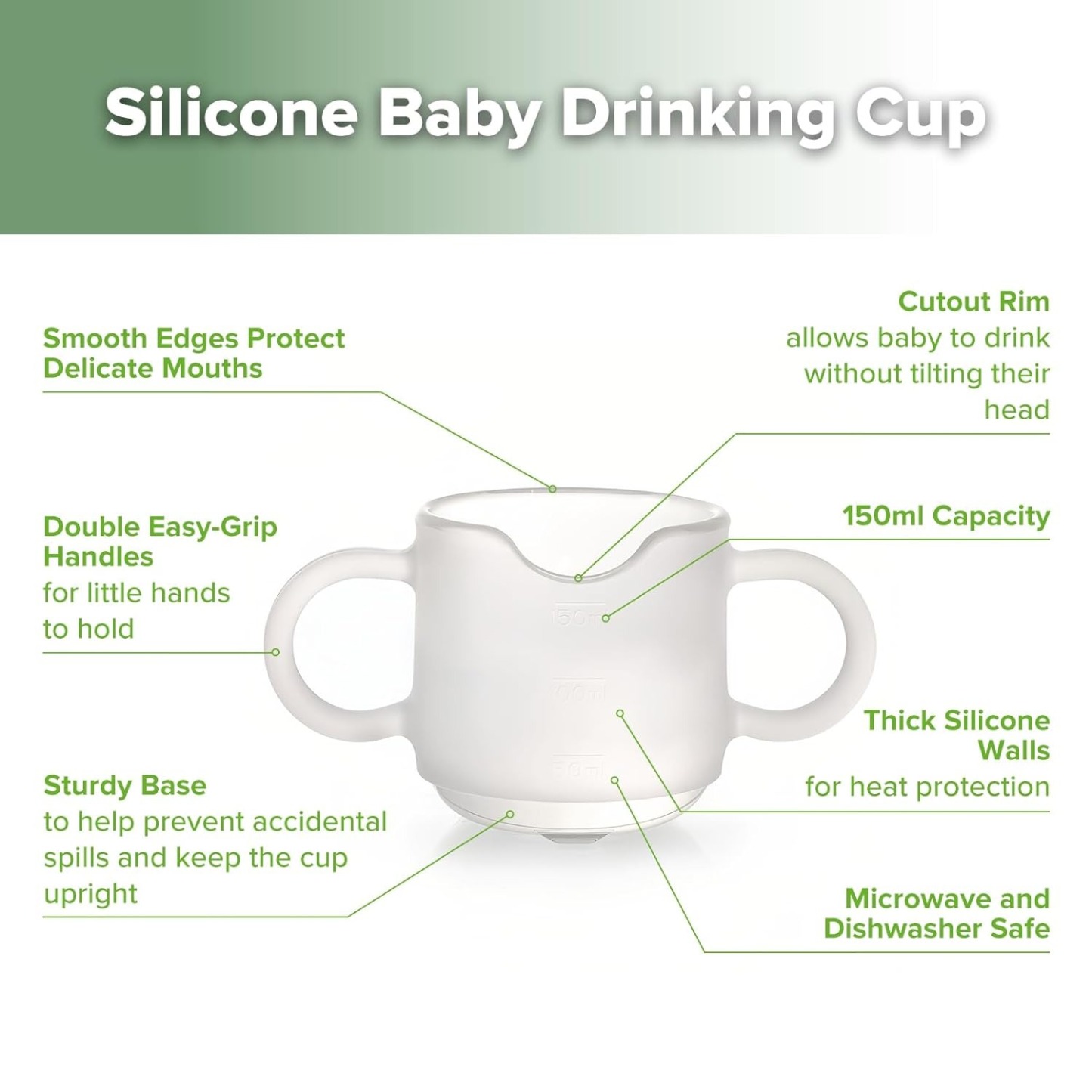 haakaa silicone baby drinking cup sturdy base