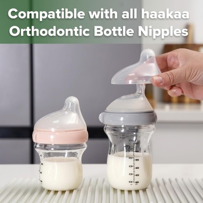 haakaa gen3 glass bottle orthodontic nipple replacement cap compatible with all haakaa orthodontic bottle nipples