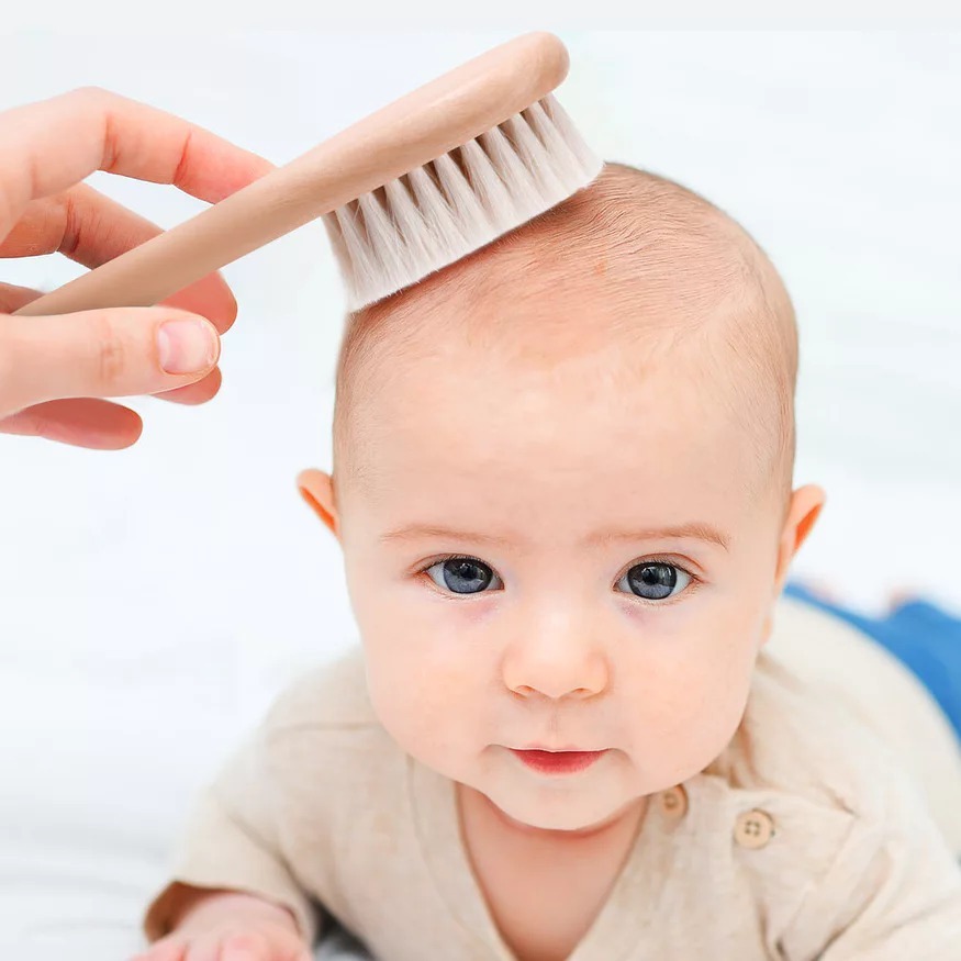 Haakaa Goat Wool Wooden Baby Hair Brush with Wooden Comb