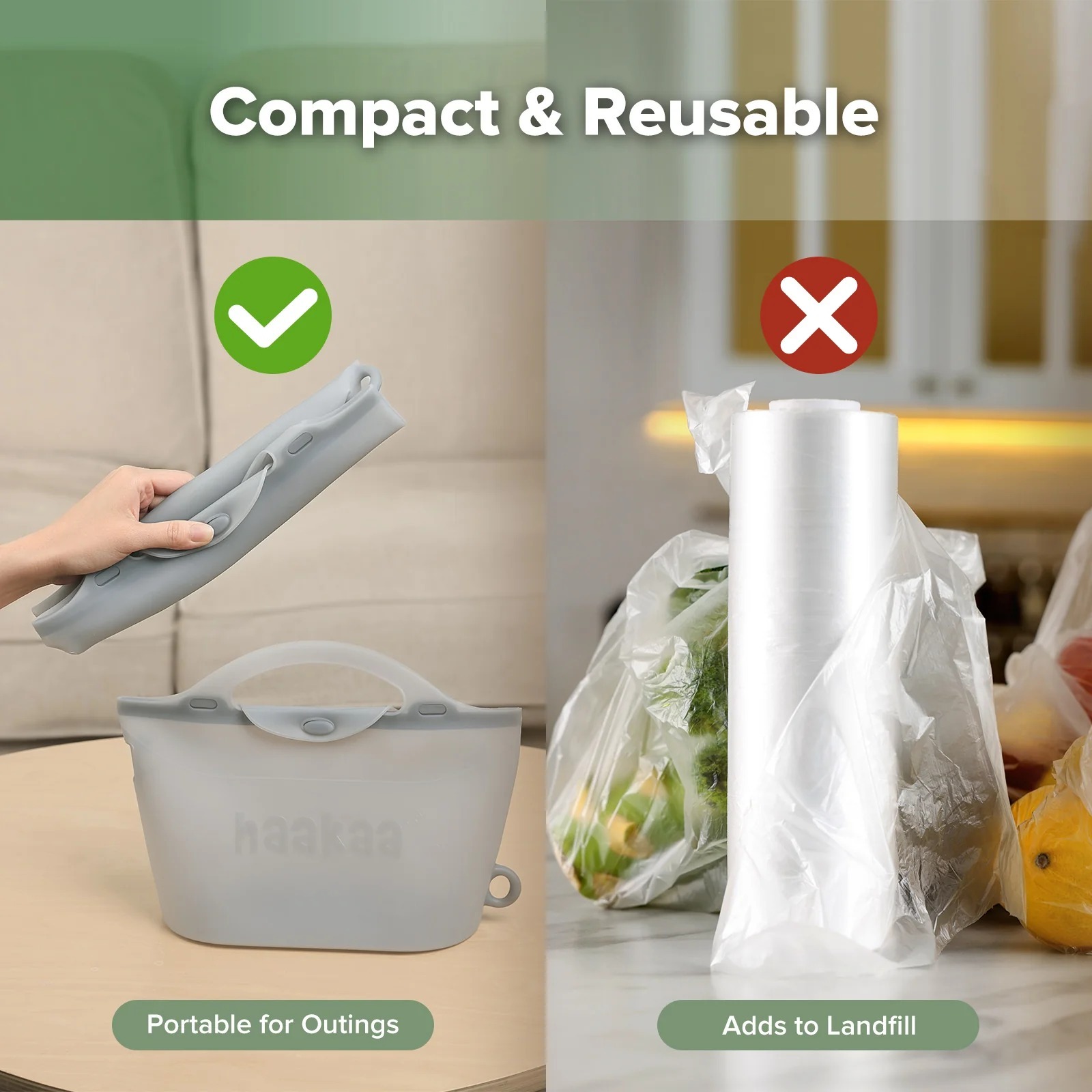 Haakaa Multipurpose Steamer & Sterilizer Bag (2000ml/1250ml)