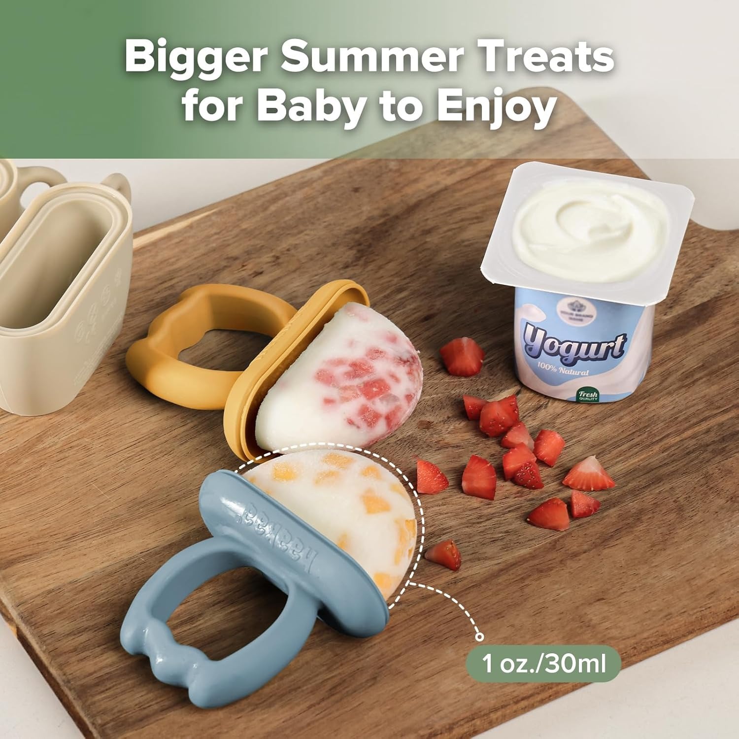 Haakaa Chilly Monster Ice Pop Mould Set - Sky Blue + Mustard