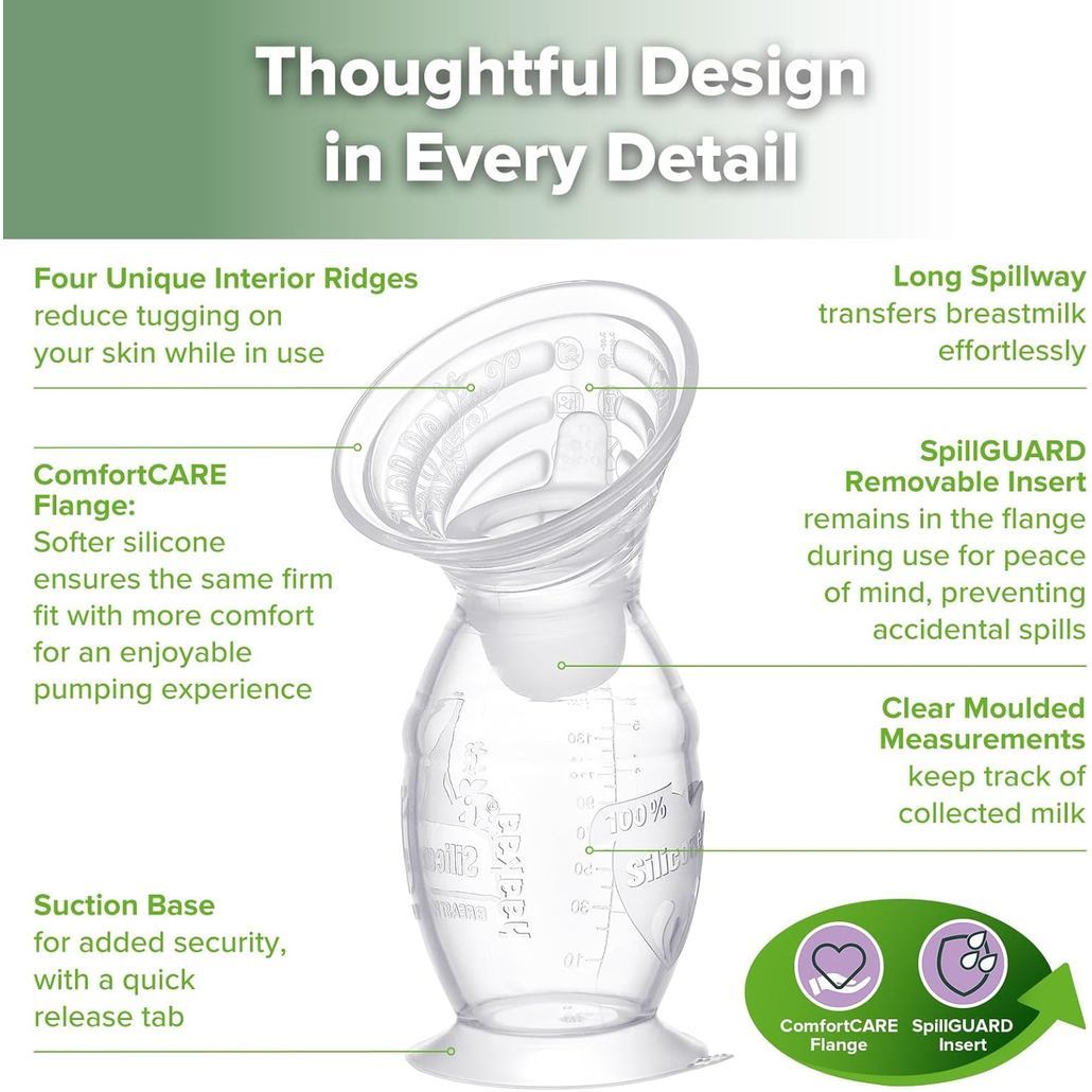 Haakaa Gen.2 Plus Upgraded Manual Breast Pump Multi-Ring ComfortCARE Sensitive Silicone Breast Pump with Stopper Set
