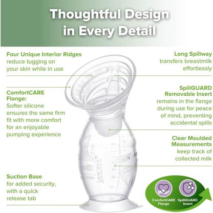 Haakaa Gen.2 Plus Upgraded Manual Breast Pump Multi-Ring ComfortCARE Sensitive Silicone Breast Pump with Stopper Set