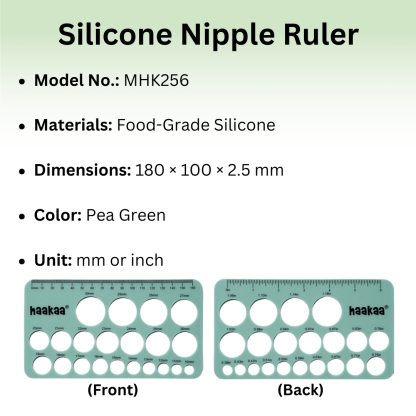 Haakaa Silicone Nipple Ruler for Breastfeeding tape measurement sizes 10mm to 30mm