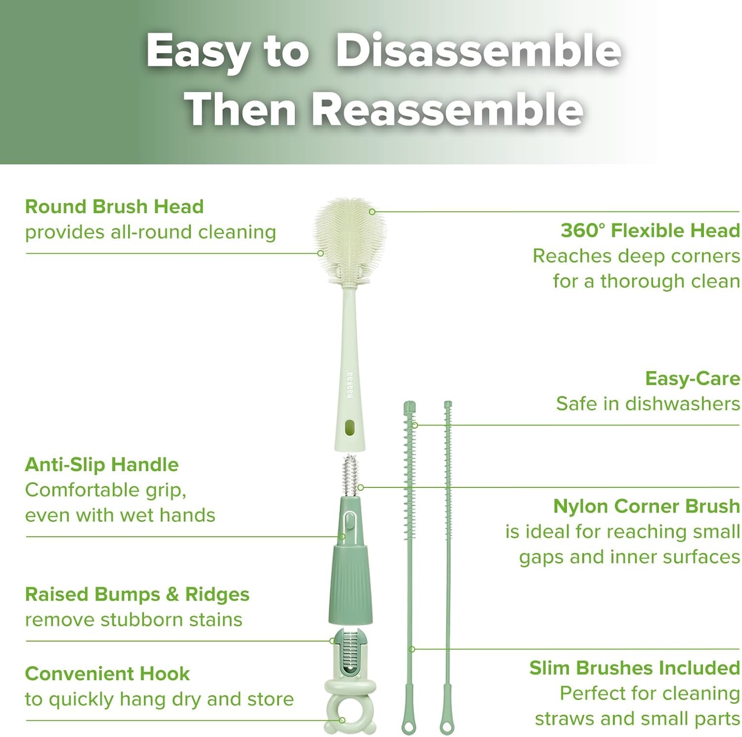 Haakaa 5-in-1 Cleaning Brush Set