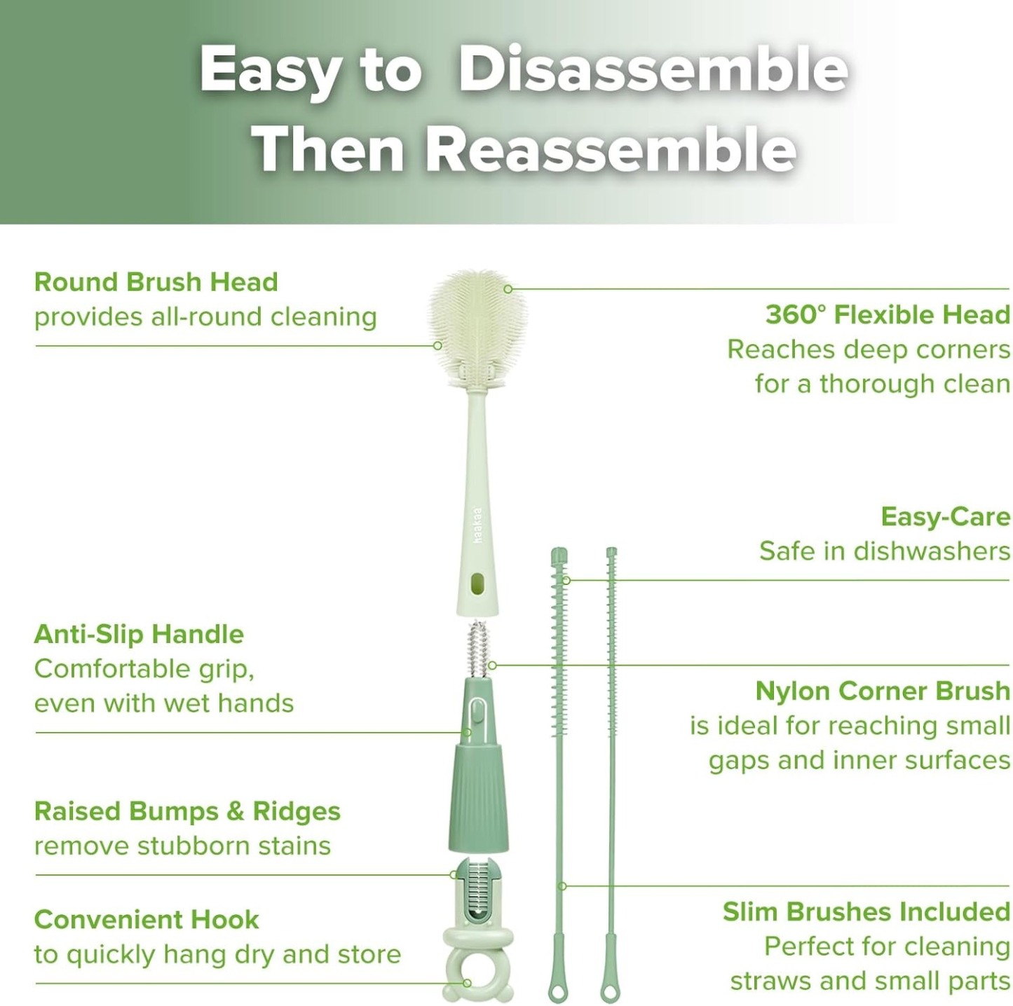 Haakaa 5-in-1 Cleaning Brush Set