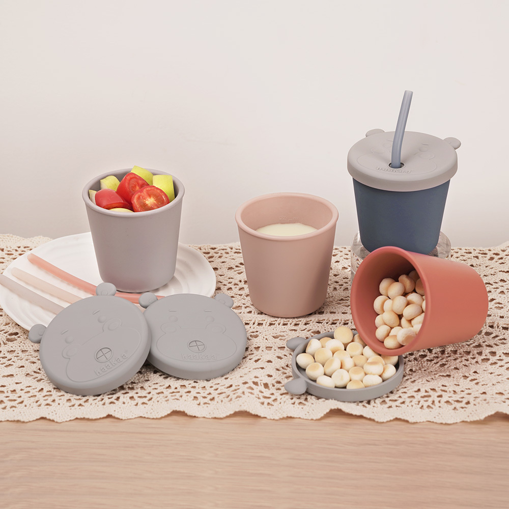 Haakaa Jolly Hippo Silicone Sippy Cup with Straw 150ml