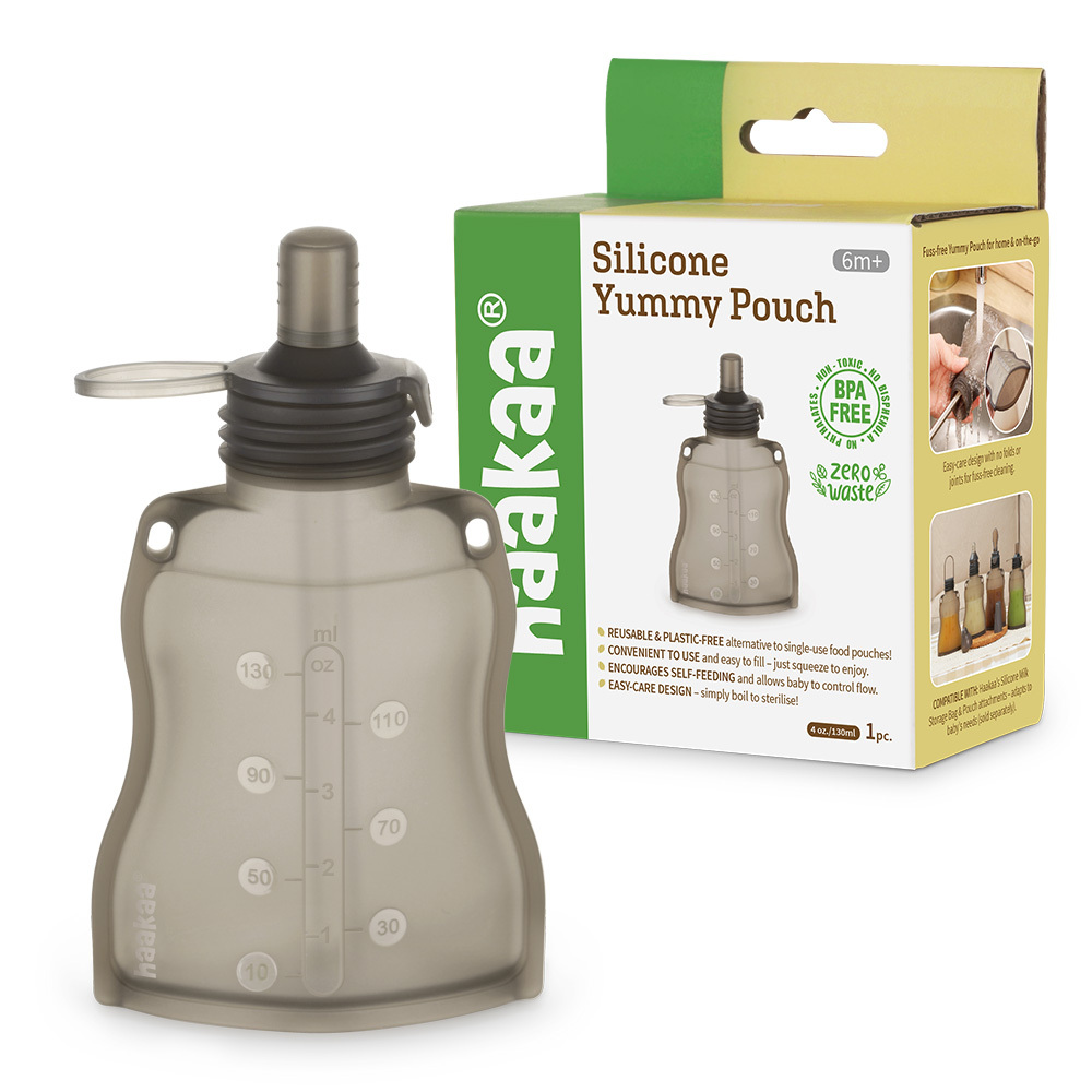 Haakaa Happii Bear Silicone Goody Pouch & Silicone Yummy Pouch