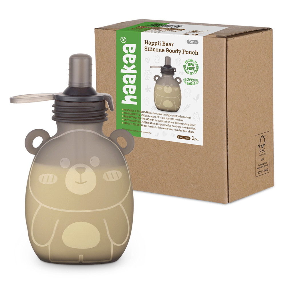 Haakaa Happii Bear Silicone Goody Pouch & Silicone Yummy Pouch