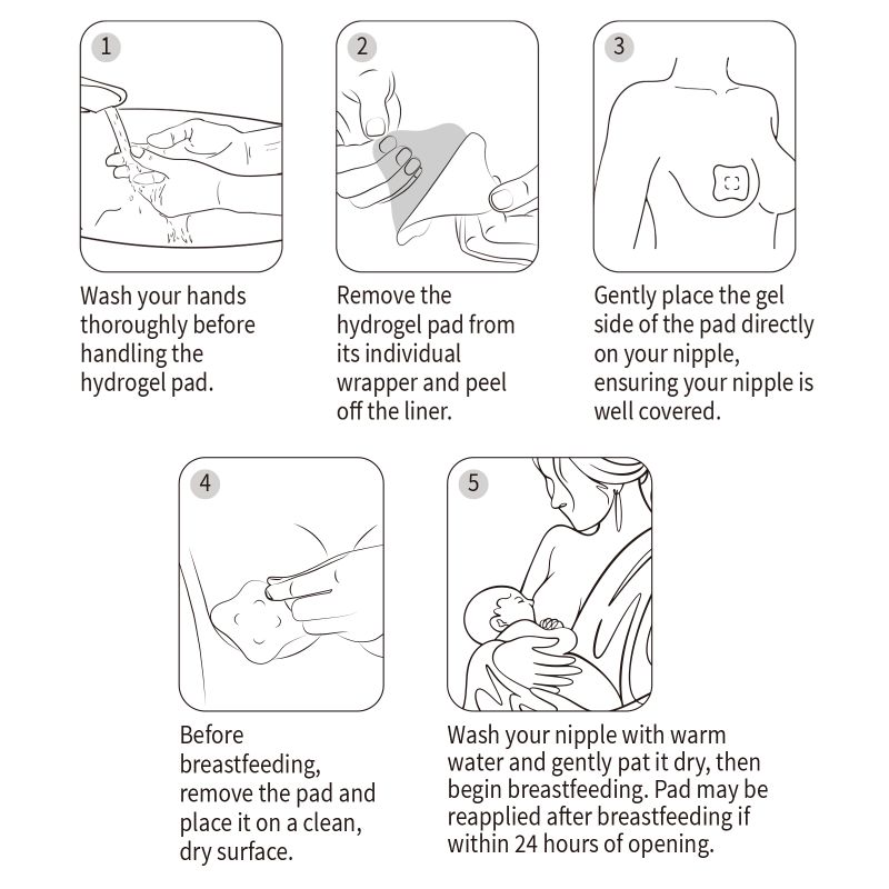 Haakaa 8pcs Hydrogel Breast Pads with Lanolin, Instant Cooling Pain Relief for Sore or Crack Nipples from Breastfeeding