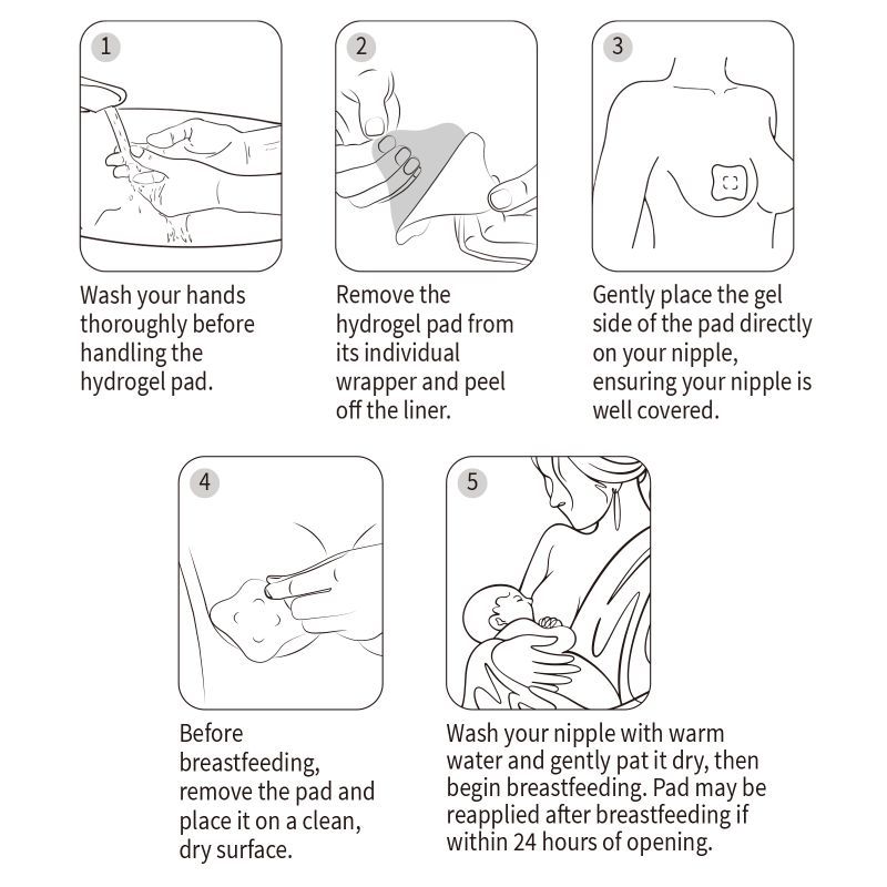 Haakaa 8pcs Hydrogel Breast Pads with Lanolin, Instant Cooling Pain Relief for Sore or Crack Nipples from Breastfeeding
