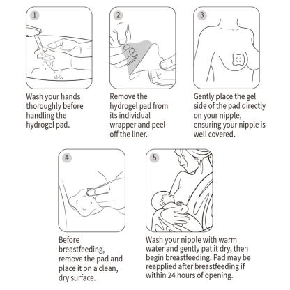 Haakaa 8pcs Hydrogel Breast Pads with Lanolin, Instant Cooling Pain Relief for Sore or Crack Nipples from Breastfeeding