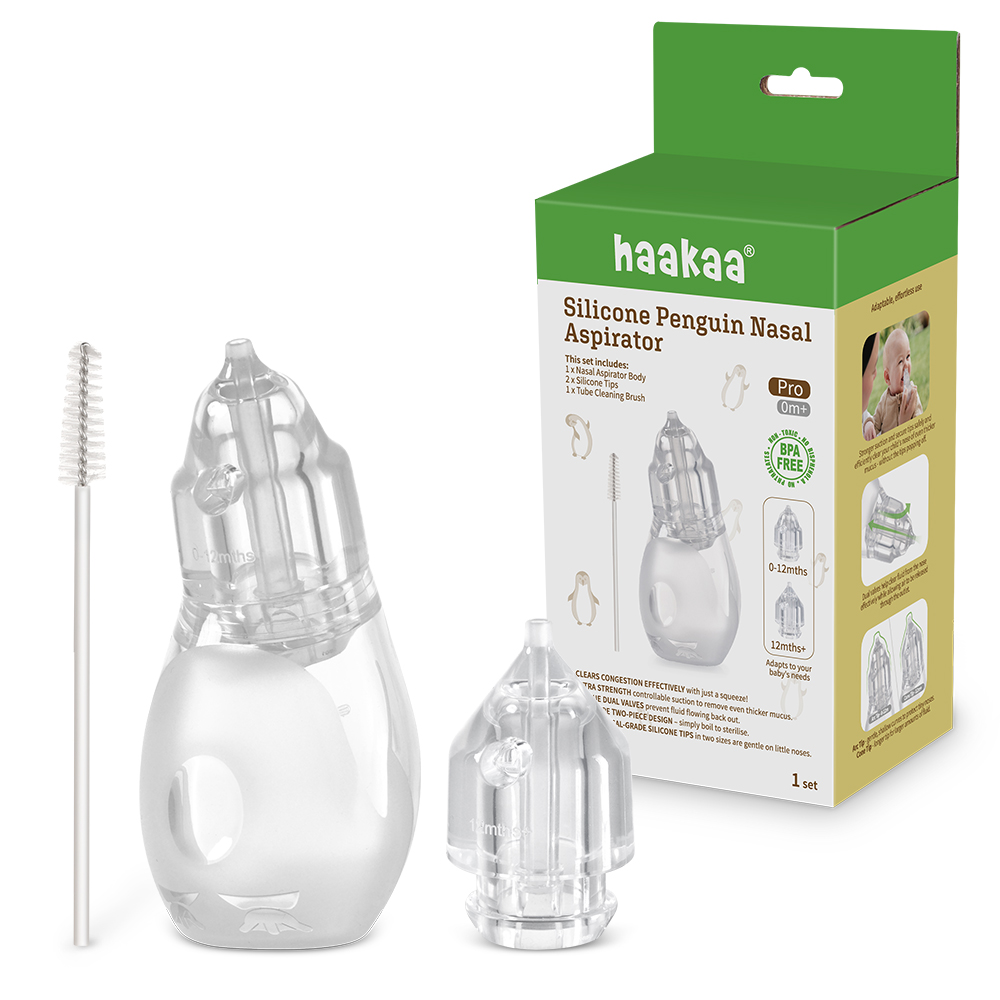 Haakaa Nasal Care Easy-Squeezy Penguin Pro Silicone Bulb Syringe